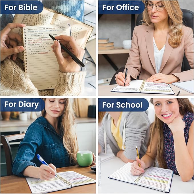 Pretty Cute Lined Spiral Journal Notebook for Women, Aesthetic College Ruled Notebook for Work & Note Taking, A5 Hardcover Journal for Writing, 140 Pages, Cosmic Clouds