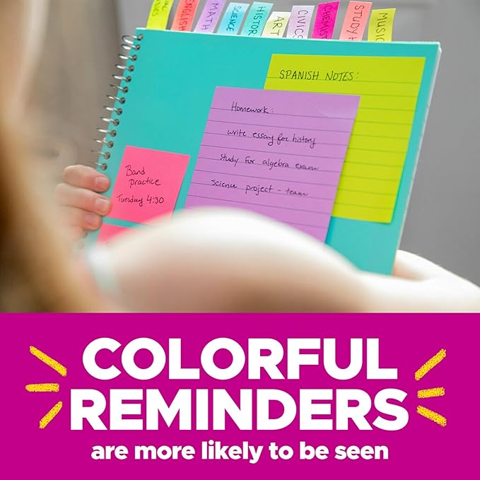 Post-it Mini Notes, 1 3/8 in. x 1 7/8 in., 4 Sticky Notes Pads, 50 Sheets per Pad, Poptimistic Collection, School Supplies and Office Products, The Original Post-it Note
