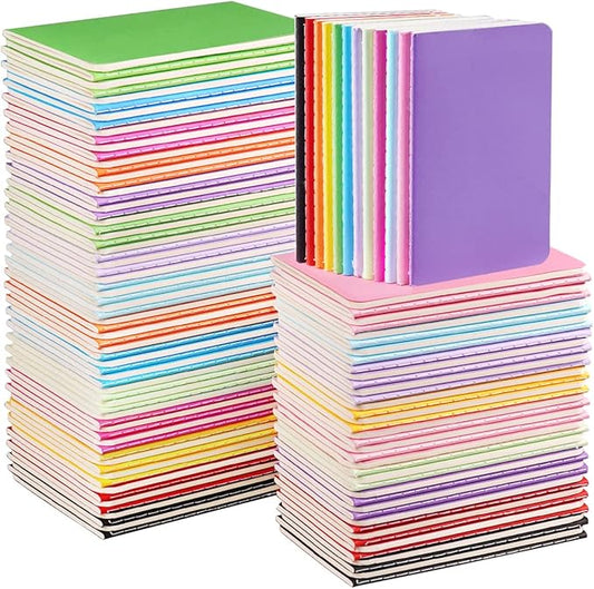 Gwybkq Small Lined Notepads Bulk 120 Pack Mini Journal Pocket Notebooks Set Colorful Cover Notebooks for Kids 3.5 x 5.5 Inches, 30 Sheets/60 Pages
