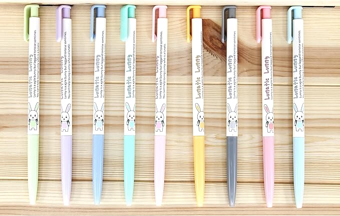 ZEESOON Xeno Lunatic Lunny 0.38mm Slim Ball Point Pen Dozen Box 12 Pcs, Made in Korea (Pink 12pcs)