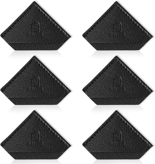 3/6 Pieces Leather Bookmarks Handmade Page Marker for Men Women, Faux Leather Page Clips Corner Book Markers for Reader Gift for Writers Bookworm Book Lovers (06-Pack1)