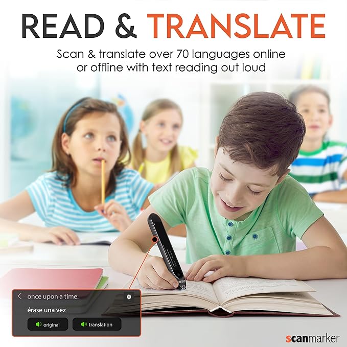 Scanmarker Pro | Reading Pen for Kids & Adults and Translation Pen | Assistive Tool & Language Translator Device for Dyslexia, Reading Support & Language Learners | Translator Pen for 100 Languages