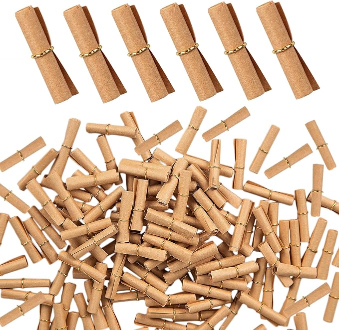 300 Pieces Scroll Paper Mini Message In a Bottle Message Paper Scrolls Mini Lucky Wishing Paper Rolls for Birthday, Anniversary, Valentine