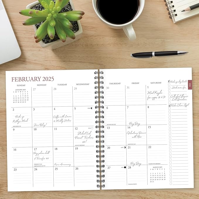 Willow Creek Press Peony 2025 Softcover Spiral-Bound Weekly Planner (8.5"x11")