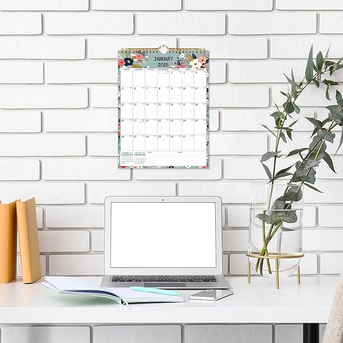 Wall Calendar 2025-2026 – 2 Year Calendar 2025-2026, 8.5 x 11 In, Jan 2025 - Dec 2026, 2025 Calendar 24 Months, Small Monthly Calendar 2025 Vertical, Ruled Blocks, Thick Paper, Holidays, To-do & Notes