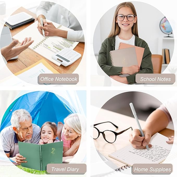 Spiral Notebook Journal For Women & Men College Ruled Notebook With Large Pockets And Lined Pages - Perfect to Stay Organized and Boost Productivity at Work or Note Taking (Pink)