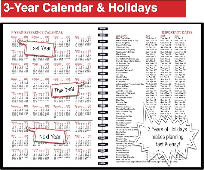 2025 Datebook & City Themed Planner – Resource Guide with Daily, Weekly & Monthly Views – 3-Year Reference Calendar - Multi-Purpose Travel Notebook Guide & Adventure Diary (Albuquerque '25)
