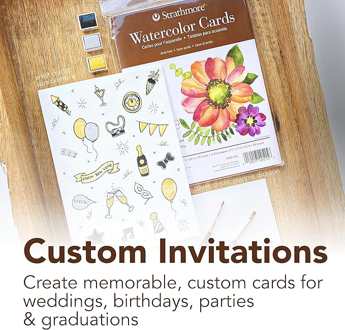 Strathmore Watercolor Postcard Pad, 4x6 inches, 15 Pack - Custom Greeting Cards for Weddings, Events, Birthdays