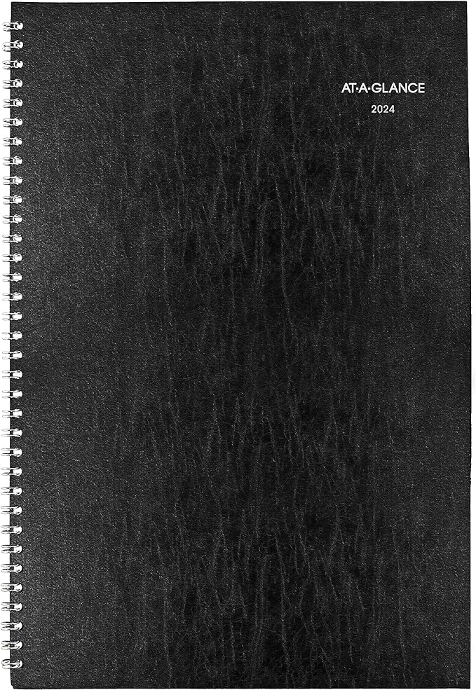 AT-A-GLANCE 2024 Monthly Planner, DayMinder, 8" x 12", Large, Black (SK20024)