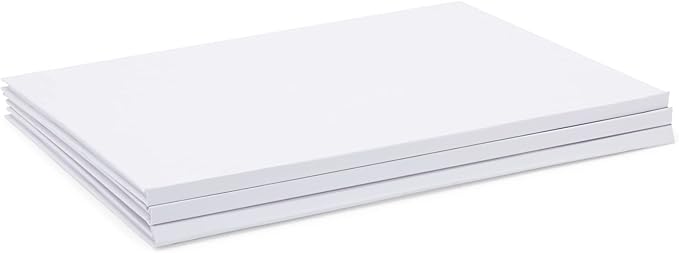 Paper Junkie 8.5x11 inch White Blank Hardcover Books for Kids to Write Stories, Unlined Scrapbook and Journal - 18 Sheets/36 Pages Each - Pack of 3