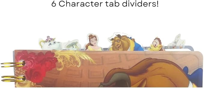 Innovative Designs Disney Beauty and the Beast Journal Notebook, Spiral Bound, 144 Lined Pages, 8 x 7 inches