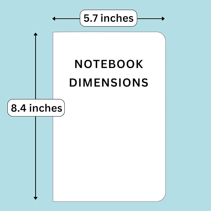 RICCO BELLO Wide Ruled Hardcover Diary Journal School Notebook for Kids, Tweens - Bookmark, Band Closure, Storage Pocket, 5.7 x 8.4 Inches, 192 Pages (Orca)