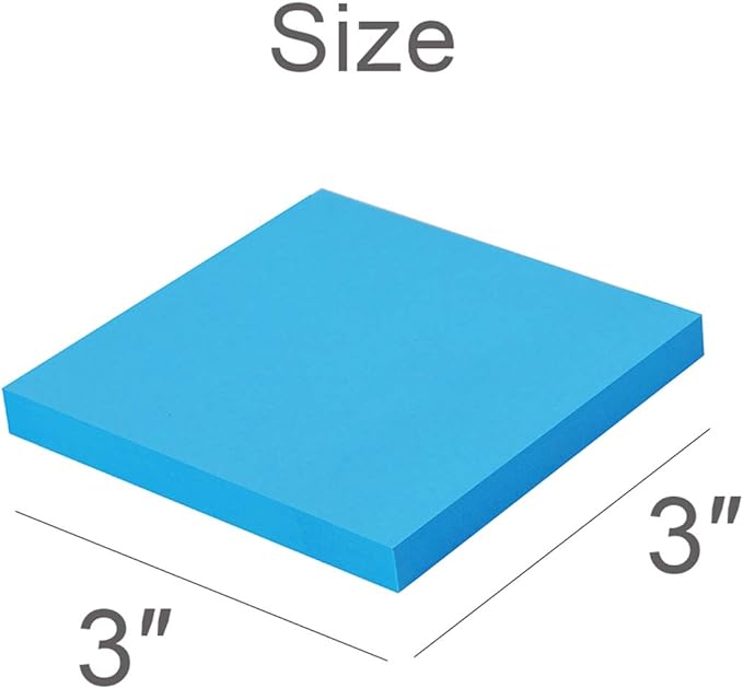 Vanpad Pop Up Sticky Notes 3x3 Inches,Bright Colors Refills Self-Stick Pads, Easy to Post for Home, Office, Notebook, 8 Pads/Pack