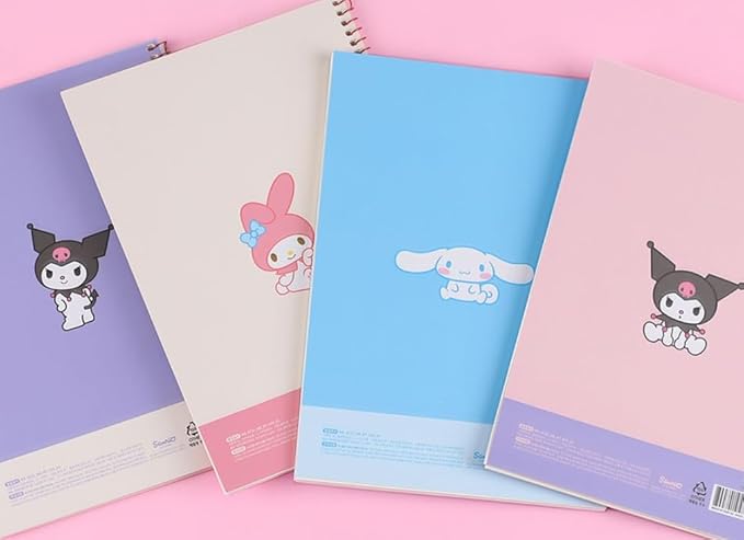 Cute Unruled Blank Spiral Notebook, About 60 Sheets, 7.3 x 10.3 Inches, Colors May Vary(Pink or Purple)