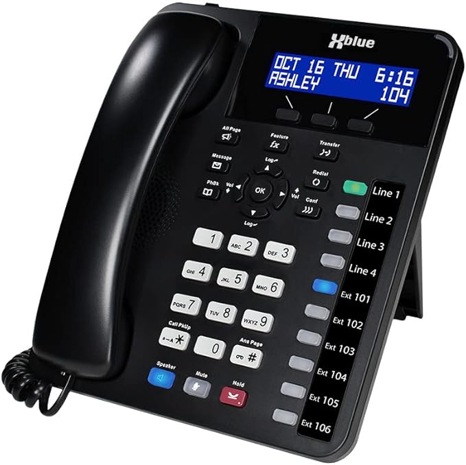 XBLUE X16 Plus Small Business Phone System Bundle with (6) XD10 Digital Phones - Capacity is (6) Outside Line & (16) Digital Phones - Includes Auto Attendant, Voicemail, Caller ID, Paging & Intercom