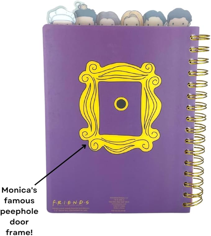 Innovative Designs Friends Tab Journal Notebook, Spiral Bound, 144 Lined Pages, 8 x 7 inches, Blue