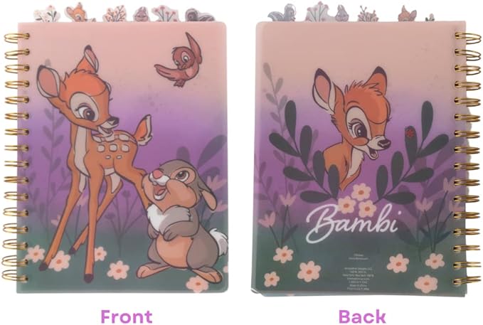Innovative Designs Disney Bambi Tab Journal Notebook, Spiral Bound, 144 Lined Pages, 8 x 7
