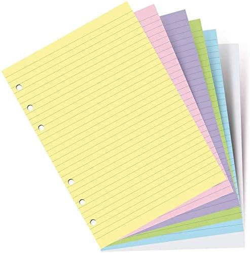 Filofax B132610 Organizer Refill, A5 Size, Pastel colors, Ruled Paper