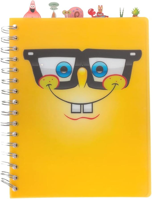 Innovative Designs Nickelodeon Spongebob Squarepants Tab Journal Notebook, Spiral Bound, 144 Lined Pages, 8 x 7 inches