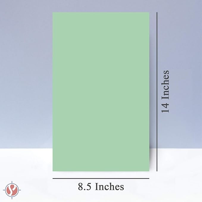 Green Pastel Color Paper – Great for Arts and Crafts and Stationery Printing – 8.5 x 14" (Menu/Legal Size) – 20lb Bond / 50lb Text / 75GSM – Copy, Writing and Printer Paper – 500 Sheets per Pack
