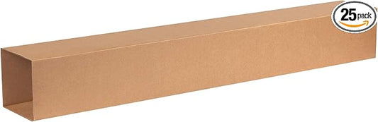 Aviditi T6648OUTER Telescoping Corrugated Cardboard Box 6 1/2" L x 6 1/2" W x 48" H, Kraft, For Shipping, Packing and Moving (Pack of 25)