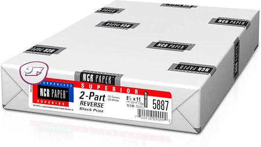 NextDayLabels - Superior Carbon-less NCR, Pre Collated Paper, 500 Sheets Per Pack (8-1/2" x 11" 2 Part Reverse, #5887)