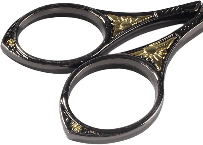 JubileeYarn Sun Motif Embroidery Craft Scissors - Black - 3 Scissors