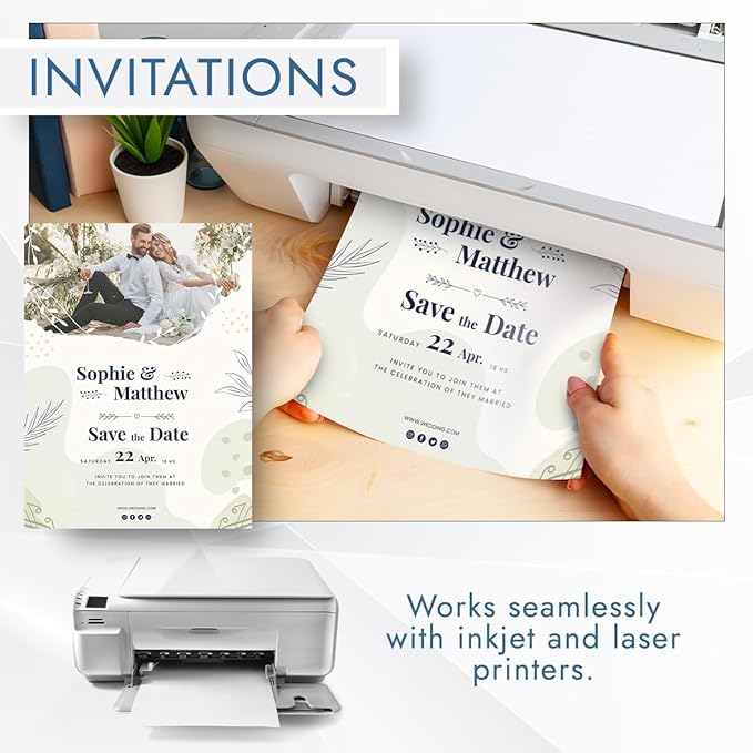 MOS Legal Cardstock Paper – 8.5” x 14”, 250 GSM, 110 Sheets – Heavyweight White for Certificates, Menus, Legal Documents & Crafts – Smooth Finish, Printer-Friendly