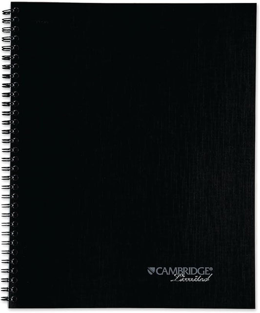Cambridge Notebook, Business Notebook, 8-1/4" x 11", 80 Sheets, Ruled, Action Planner, Flexible Cover, Wirebound, Gray (06064)
