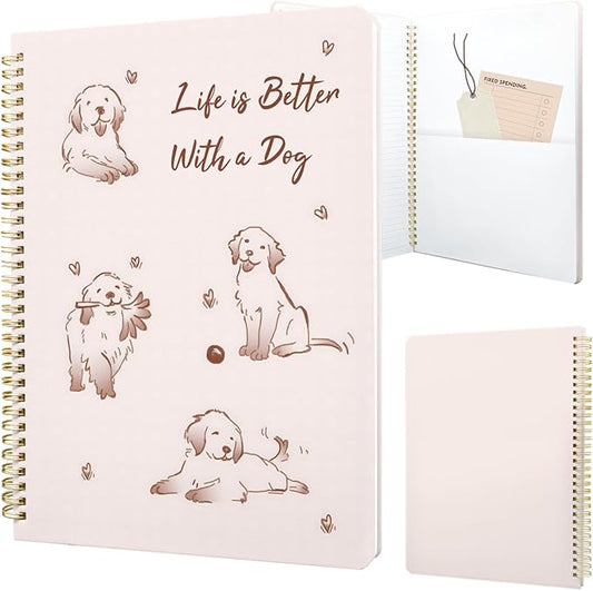 Cute Spiral Notebook journal A4 Aesthetic Pretty Design for Women Girls Kawaii with Pocket, 8.5 x 11 inch, Lined, Better Dog