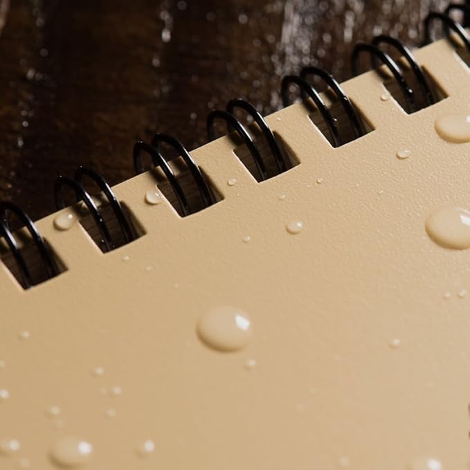 Rite in the Rain Weatherproof Side Spiral Notebook, 4.625" x 7", Tan Cover, Universal Pattern, 3 Pack (No. 973TL3)