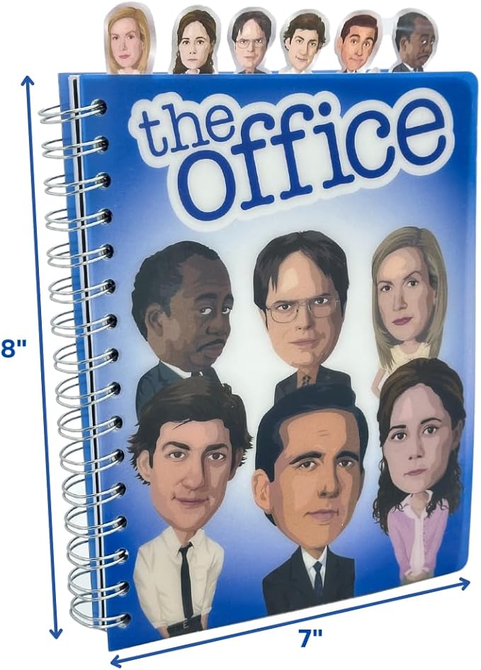 Innovative Designs The Office Journal with Character Tabs, Spiral Binding and Flexible Plastic Cover, 8 x 7 inches