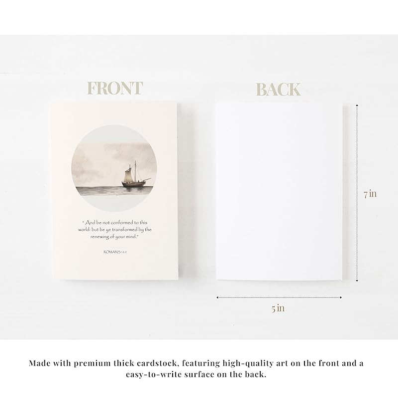 | Set of 7 Scripture Greeting Cards with Envelopes | Scripture Cards, Bible Verse Cards, Jesus Decor & Christian Gifts for Women, Christian Wall Art 5"x7" (7 Days Scripture)