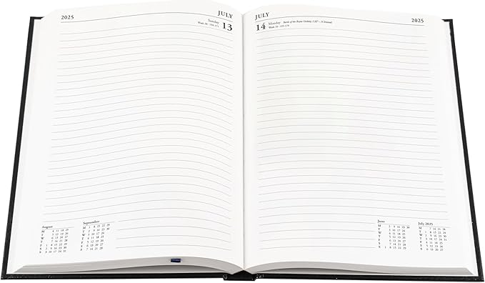 Collins Essential 2025 Business Diary - A5 Day to a Page Planner with Faux Leather Hardback Cover - Maroon - ESSA51.78-25