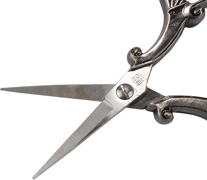 JubileeYarn Chinese Wing & Cloud Embroidery Craft Scissors - Antique Silver - 3 Scissors