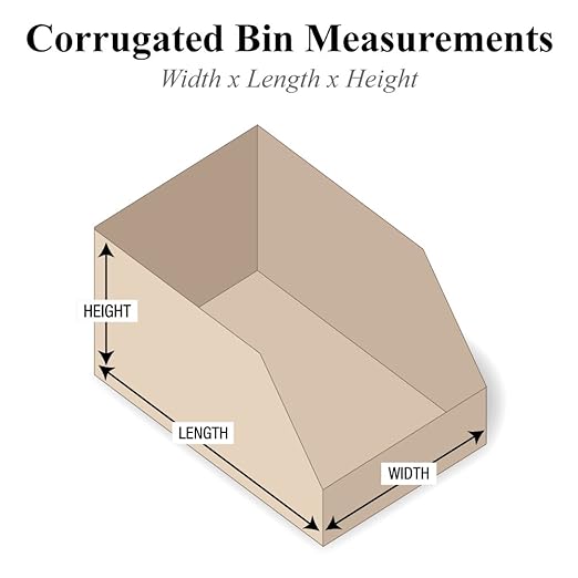 Partners Brand PBINMT612K Open Top Bin Boxes, 6" x 12" x 4 1/2", Kraft (Pack of 50)