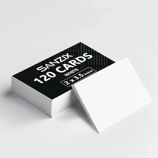 Sanzix 120 Pack Printable Blank Business Cards 2" x 3.5" White Heavyweight Cardstock 80 Lbs 220 GSM