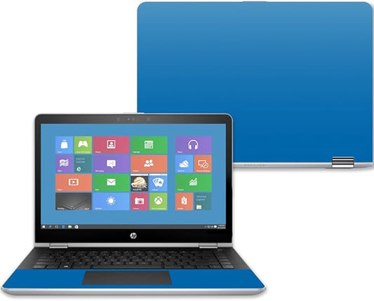 MightySkins Skin Compatible with HP Pavilion x360 15" (2017) - Solid Blue | Protective, Durable, and Unique Vinyl Decal wrap Cover | Easy to Apply, Remove, and Change Styles | Made in The USA