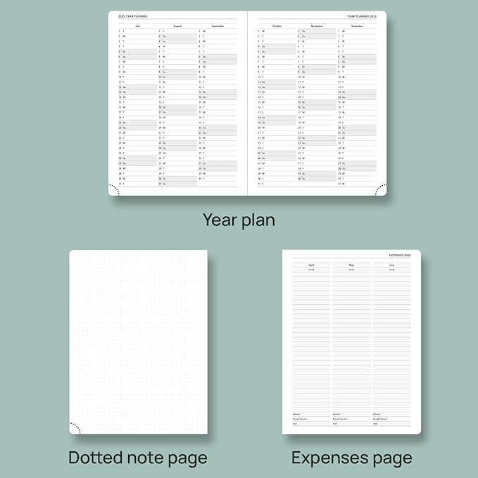 POPRUN Planner 2024-2025, [Medium 6.5'' x 8.5'' Hard Cover] Academic Calendar (July 24-June 25) Daily Weekly and Monthly Appointment Book with Hourly Time Slots, Monthly Tabs, 100 GSM - Orange