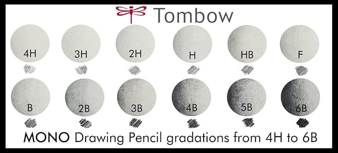 Tombow 51504 MONO Drawing Pencil, 5B, Graphite, 12-Pack