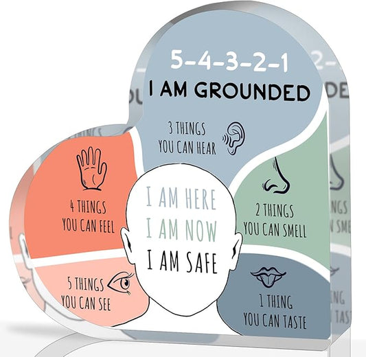 Mental Health Decor, Psychotherapy Affirmations Heart Acrylic Sign, Therapy & Counseling Office Decor, Therapy Anxiety, Mental Health Awareness Gifts for School Home Tabletop Therapy Office Decor