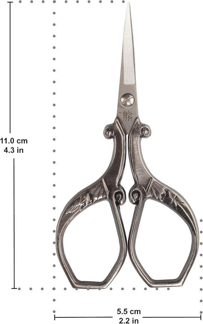 JubileeYarn Chinese Wing & Cloud Embroidery Craft Scissors - Antique Silver - 3 Scissors