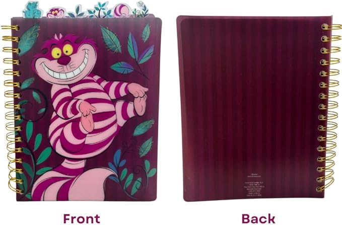 Innovative Designs Disney Alice in Wonderland Cheshire Cat Journal Notebook, Spiral Bound, 144 Lined Pages, 8 x 7 inches