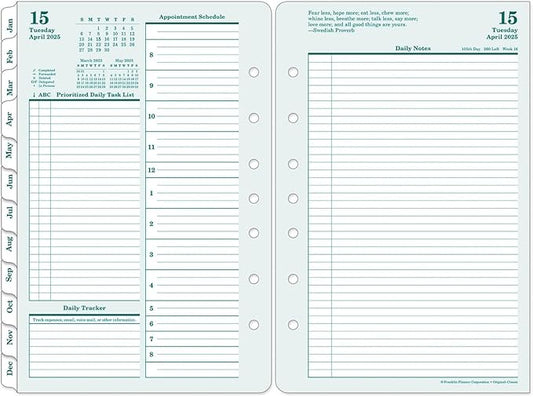 FranklinCovey - Original Two Page Per Day Ring-Bound Planner (Classic, Apr 2025 - Mar 2026)