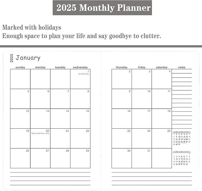 2025 Daily Planner/Appointment Book, One Page Per Day, Jan - Dec 2025, Annual Daily Monthly Agenda Planner with Hourly Schedule and Monthly Tabs, 5.7" x 8.3" Calendar Planner (5-Yellow)