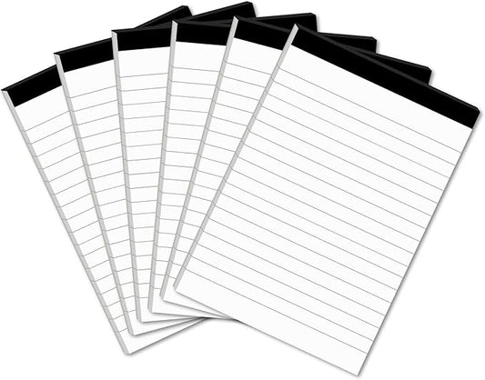 6 Pcs Perforated Note Pads College Ruled - 4" x 6" Inch Writing Notepad for Daily Planning - Perforated Small Notepads with 31 Sheets per Pad - Ruled Papers