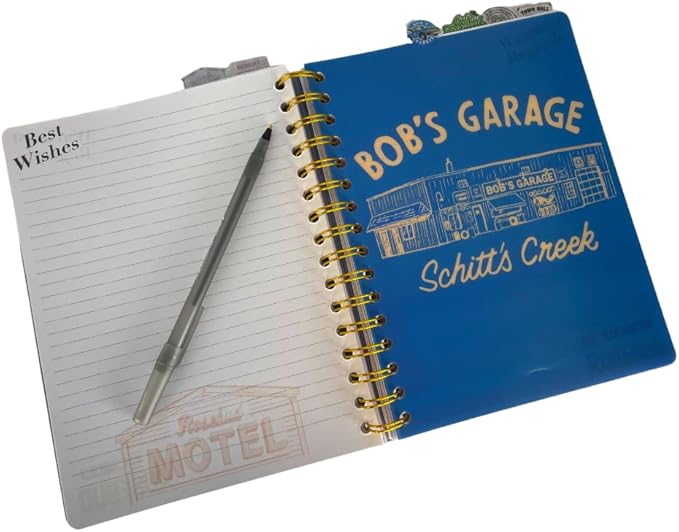 Innovative Designs Schitt’s Creek Tab Journal Notebook - Rose Apothecary, Spiral Bound, 144 Lined Pages, 8 x 7 inches