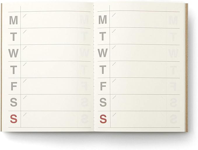 JSTORY Big Personal Wide Spaces Weekly Planner 28 Sheets Black