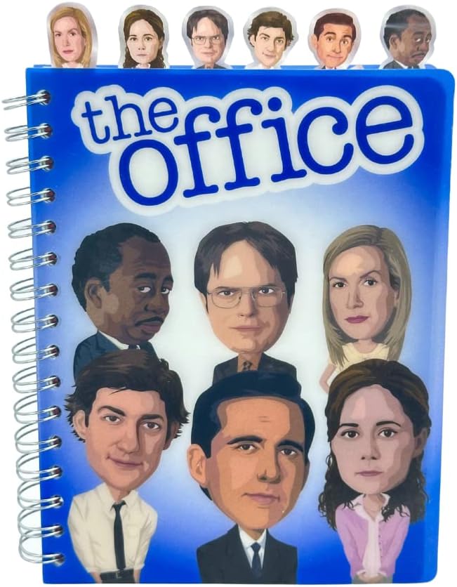 Innovative Designs The Office Journal with Character Tabs, Spiral Binding and Flexible Plastic Cover, 8 x 7 inches