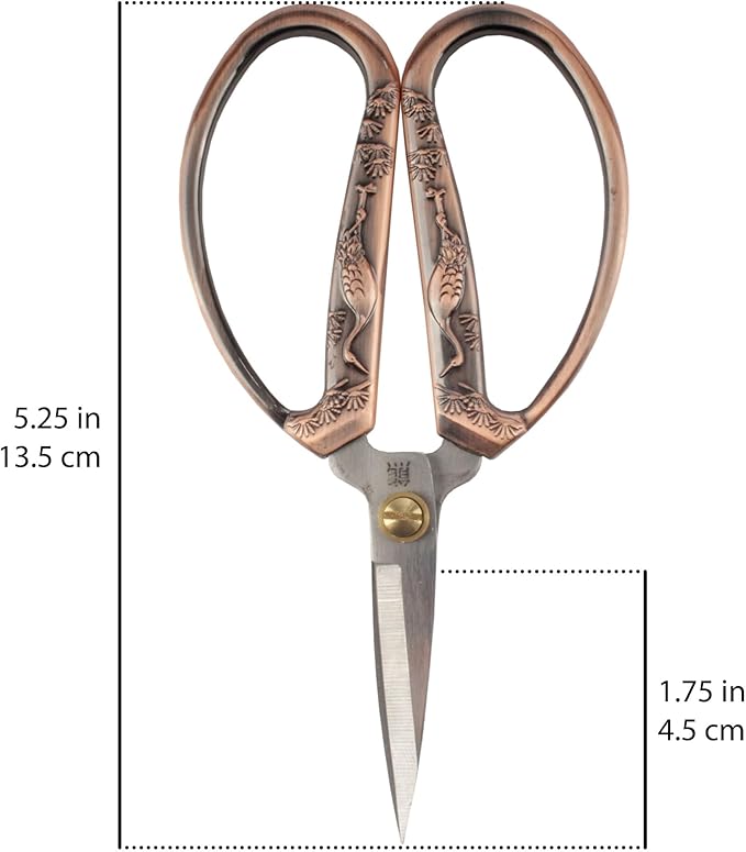 JubileeYarn Crane Motif Small Embroidery Craft Scissors - Copper - 3 Scissors